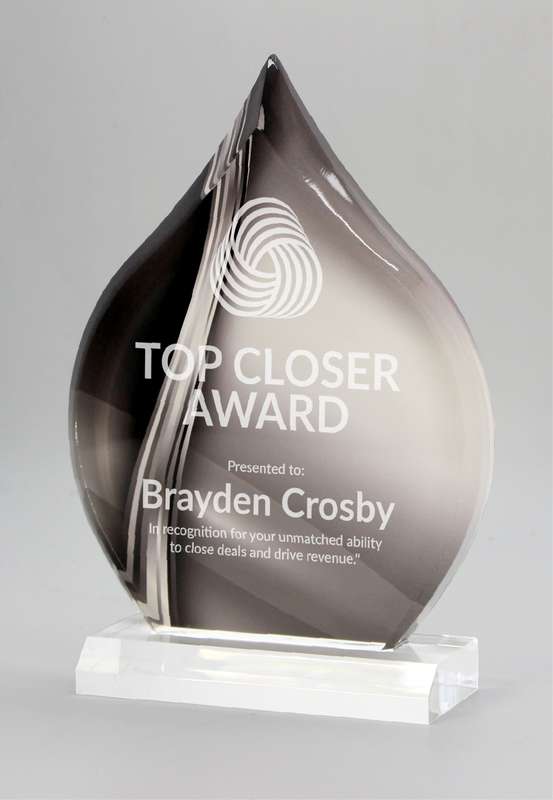 Acrylic Award Grey Teardrop