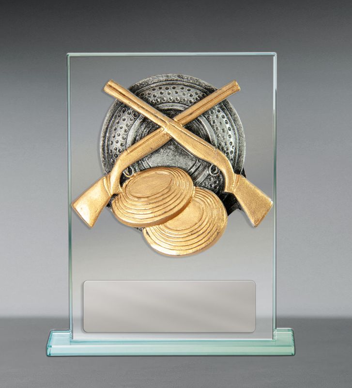 Clay Pigeon Shooting Glass Trophy 170mm