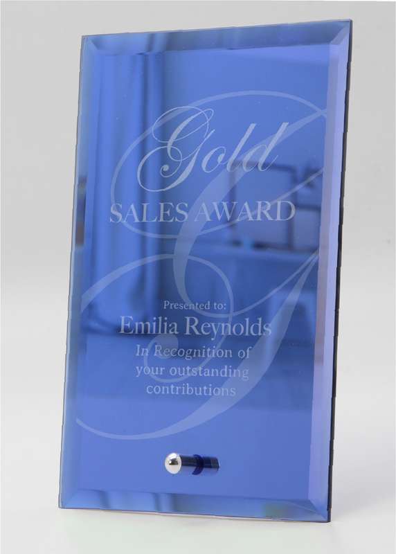 Glass Blue Mirror With Stand – 150mm X 100mm