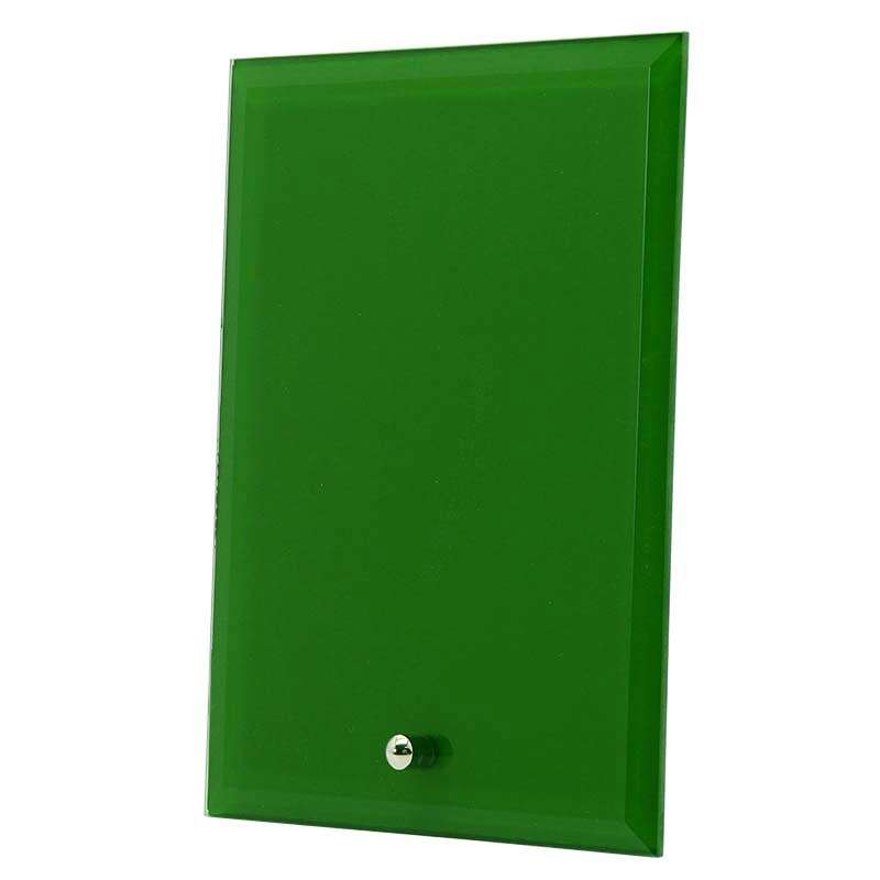 Glass Green Square With Pin – 180mm X 130mm