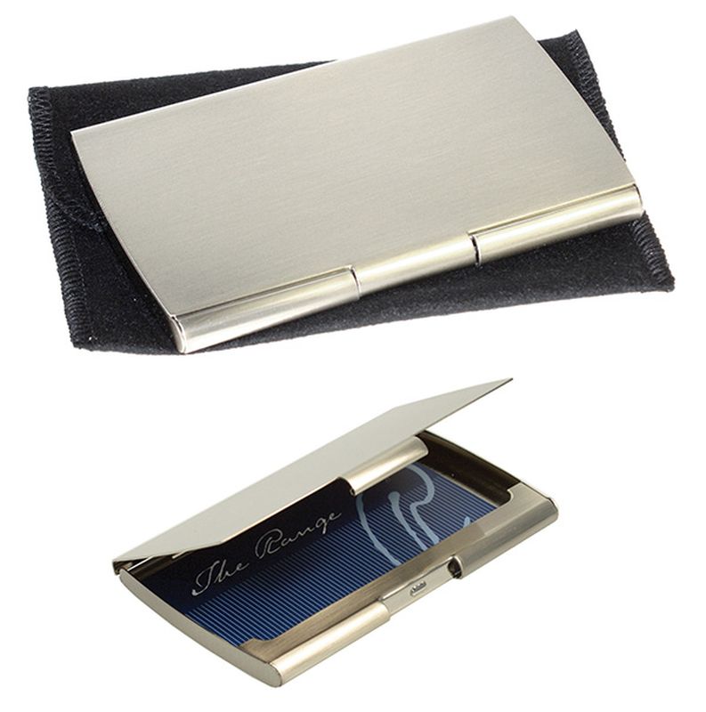 Metal silver nickel business card holder Desk Accessories Promotional Gift 100mm