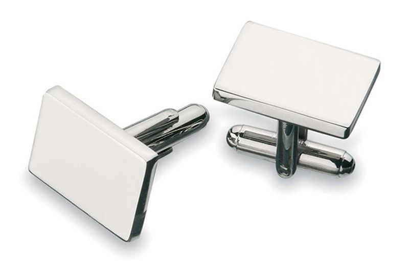 Nickel plated plain cufflinks Desk Accessories Promotional Gift 18mm