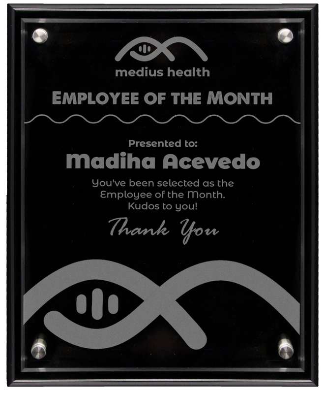 Plaque With Acrylic Black – 203mm X 152mm