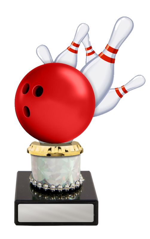 Ten Pin Bowling Acrylic Trophy 166mm