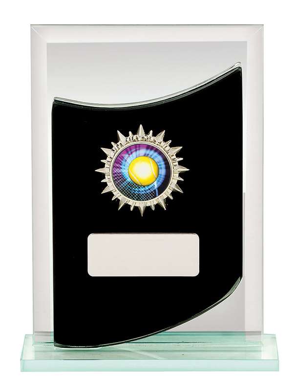 Glass Award – Black/Silver Mirror With Base
