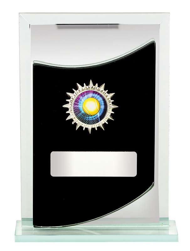 Glass Award – Black/Silver Mirror With Base